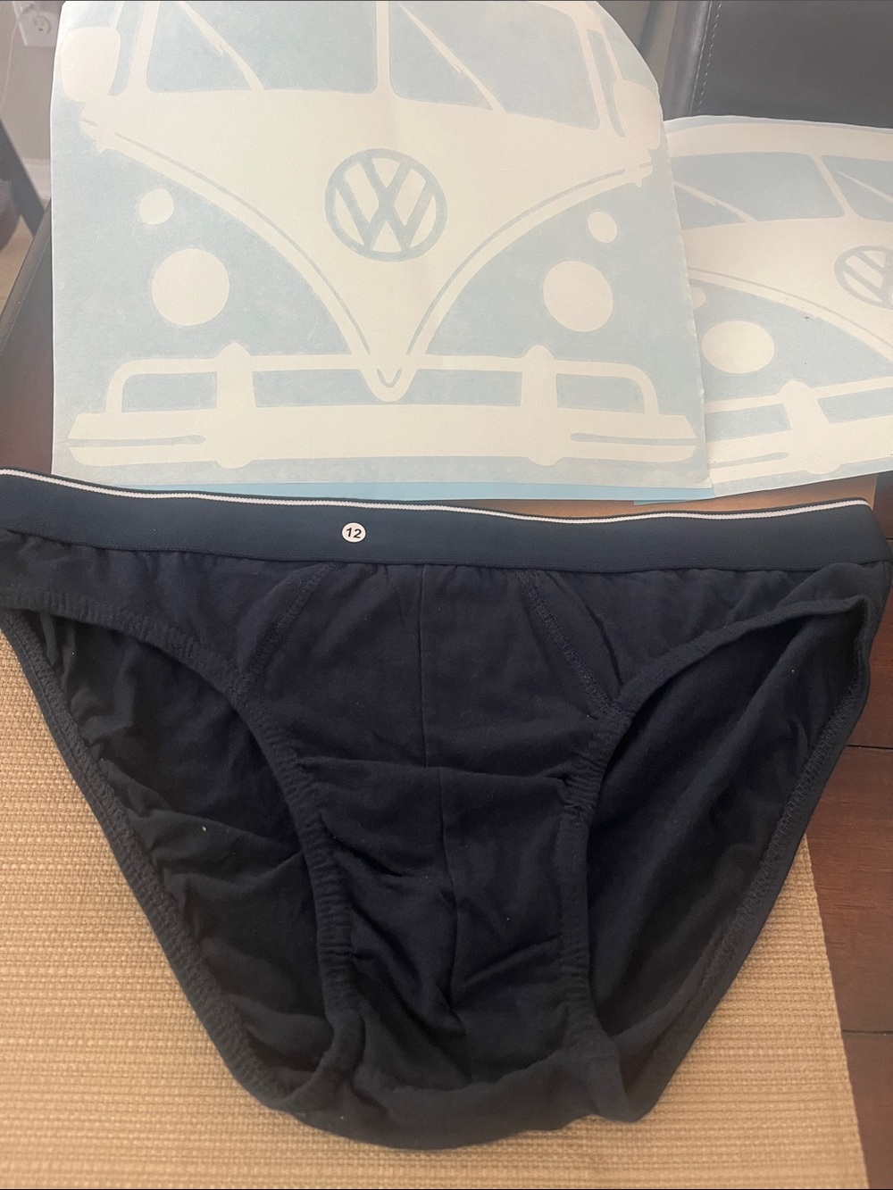 .13.  Primark Black Men's Cotton Briefs with Dark Navy Waistband large